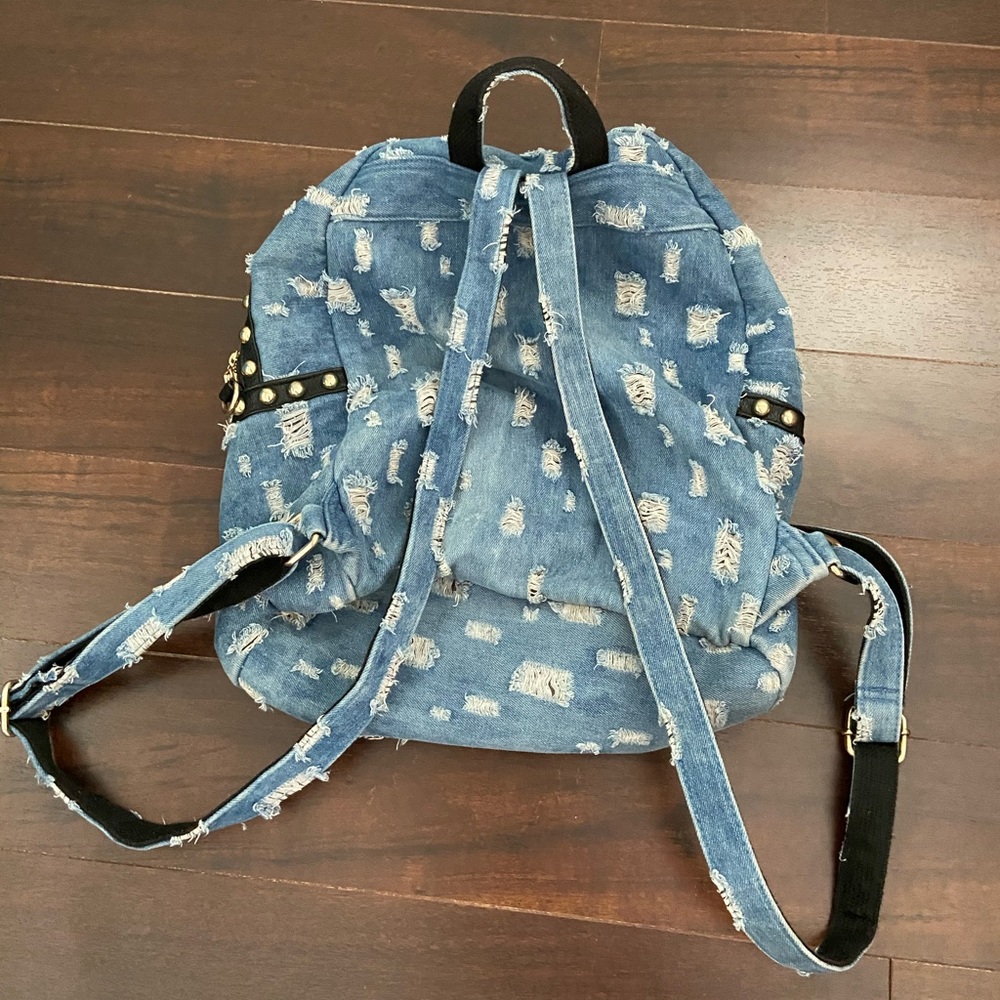 patch work denim backpack - Picture 2 of 2